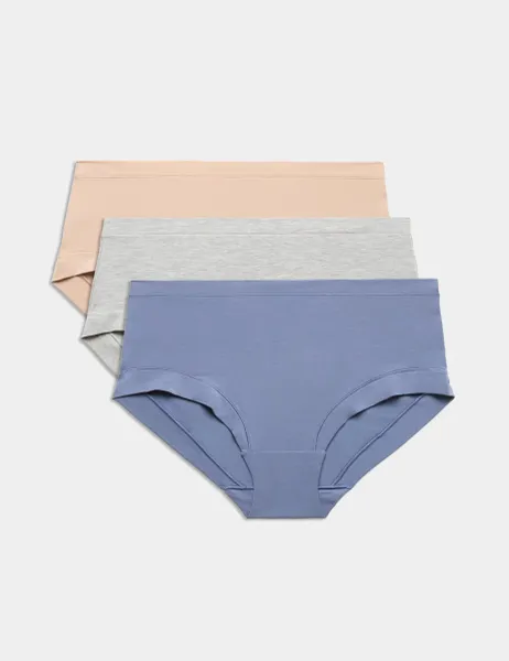 Body by M&S 3pk Flexifit Modal Low Rise Shorts Blueberry