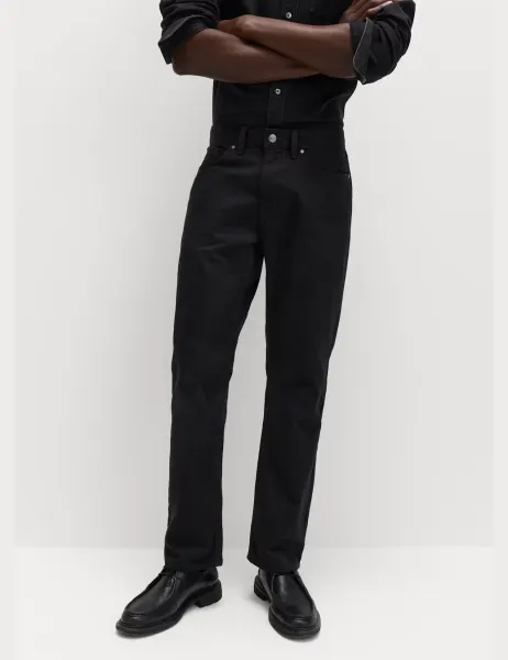 Marks & Spencer Straight Fit Pure Cotton Value Jeans Black/Black