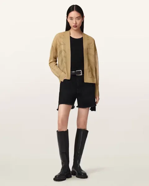 Misha Long Sleeved Cropped Cardigan