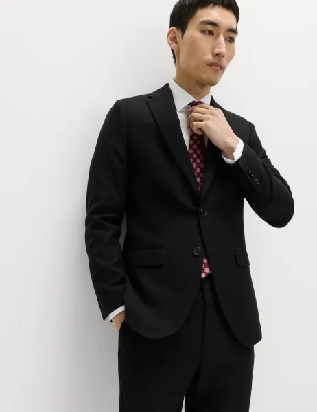 M&S SARTORIAL Slim Fit Premium Pure Wool Suit Jacket Black