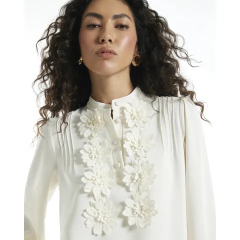 River Island Crepe Floral Applique Blouse