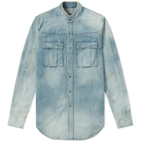 Destroyed Denim Shirt