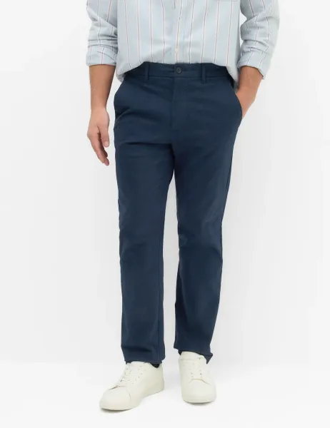 Marks & Spencer 2 Pack Half Elasticated Waist Stretch Chinos Navy