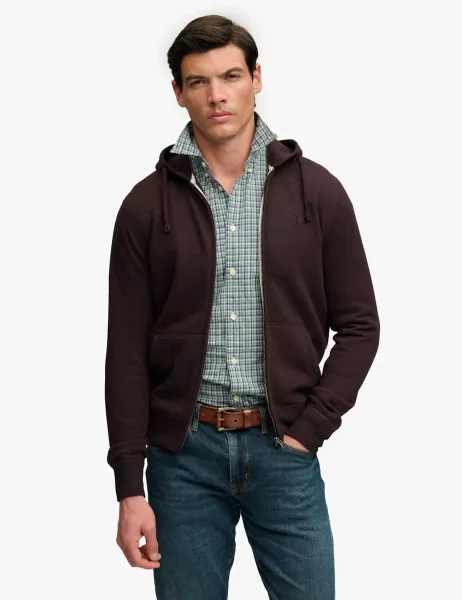 Superdry & Co Cotton Rich Zip Up Hoodie Red