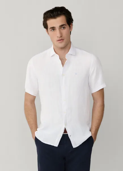 Tailored Fit Short Sleeve Linen Shirt