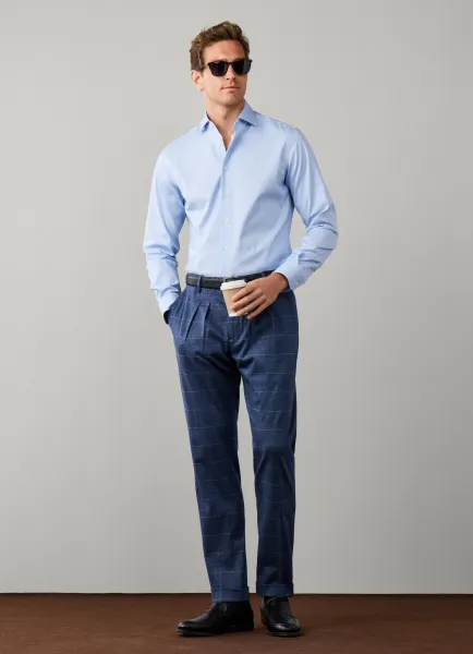 Tailored Fit Travel Puppytooth Shirt