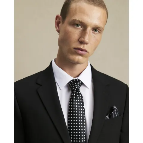 River Island Polka Dot Tie And Handkerchief Set