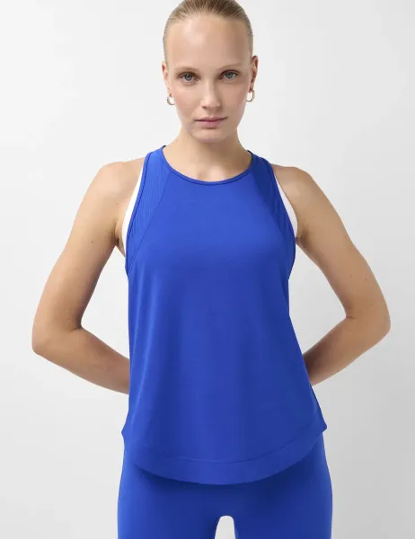 Sweaty Betty Breathe Easy Mesh Racer Back Running Vest Medium Blue