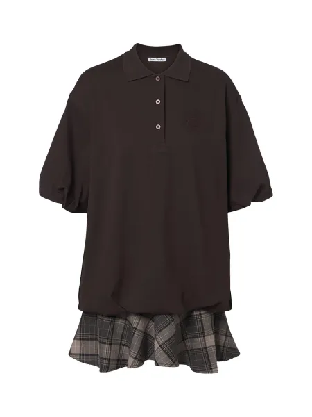 Acne Studios Layered Mini Dress Dark Brown