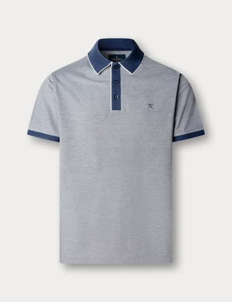 Hackett Pure Cotton Pique Polo Shirt Blue