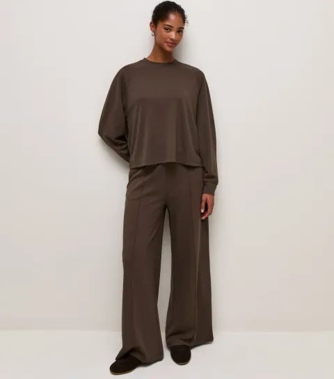 New Look Women's Premium Brown Super Wide Leg Jogger Trousers