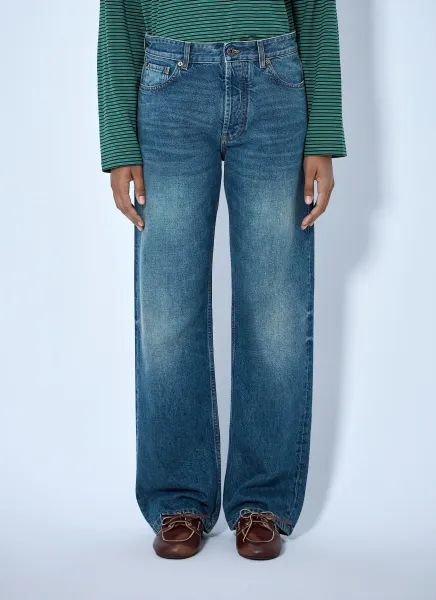 Wide-Leg Denim Jeans