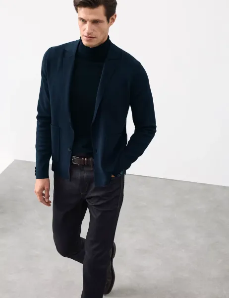 Autograph Knitted Blazer Dark Navy