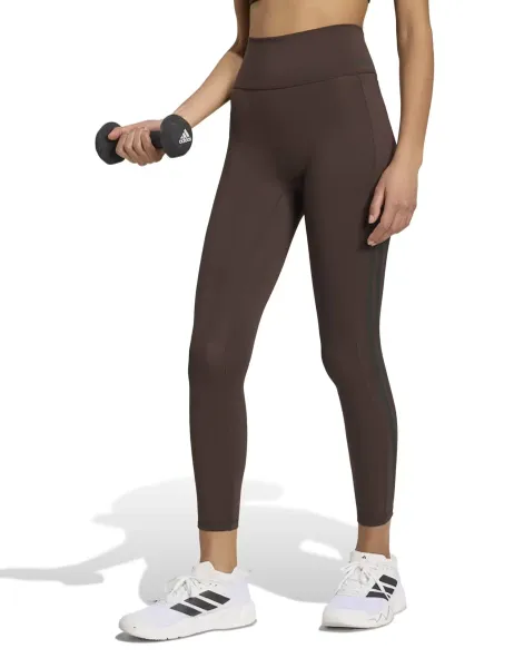 Adidas Optime High Waisted 7/8 Leggings Dark Brown