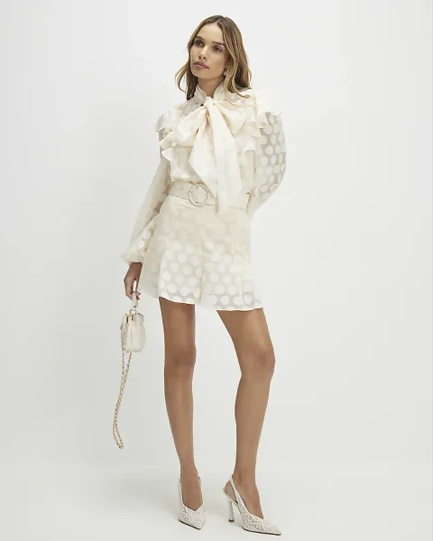 River Island Belted Spot Print Shorts