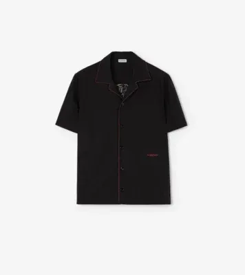 Relaxed Fit Knight Heart Cotton Shirt in Black
