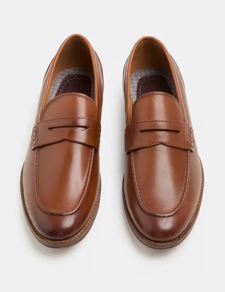 Marks & Spencer Leather Loafers Brown