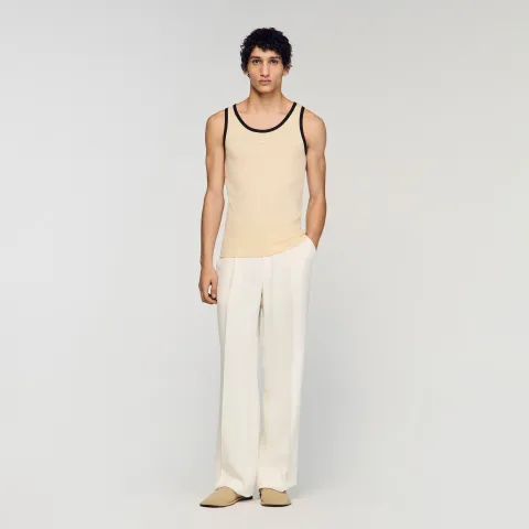 Cotton vest top with patch
