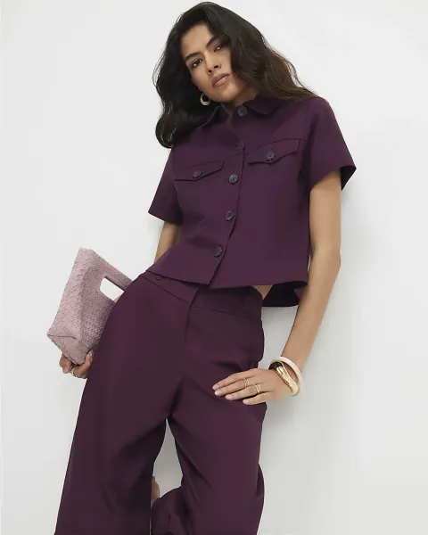 River Island Cotton Blend Boxy Fit Shirt