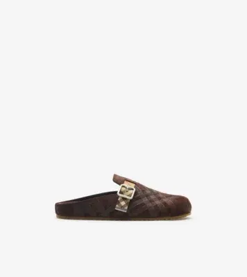 Check Suede Urchin Clogs in Snug brown