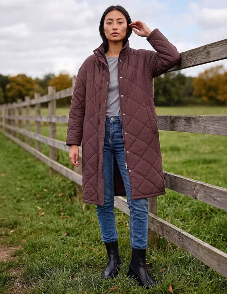 Roman Petite Oversized Puffer Coat Burgundy Mix