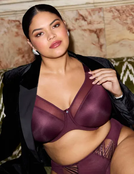 Elomi Smooth Wired Bra (DD-J) Dark Purple