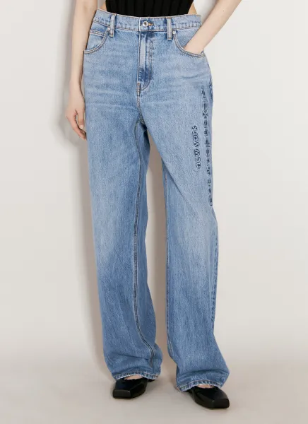 EZ Embossed logo Jeans