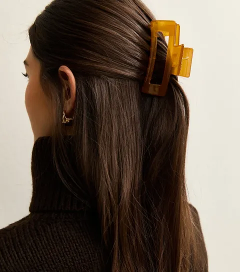 Brown Translucent Rectangle Bulldog Clip