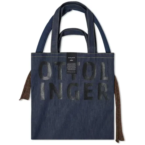 Puffy String Denim Tote Bag