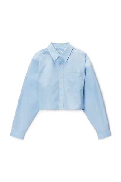 EMBROIDERED LOGO CROPPED SHIRT