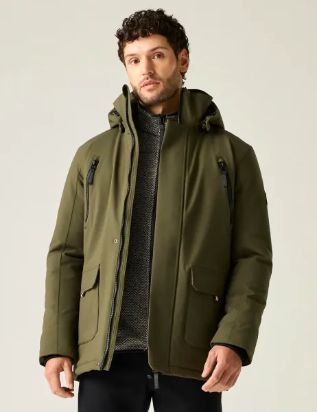 Regatta Marron Waterproof Hooded Jacket Khaki