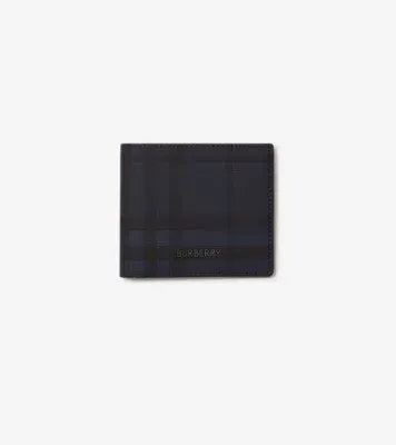 City Check Bifold Wallet in Navy - Men, Technical, Cotton