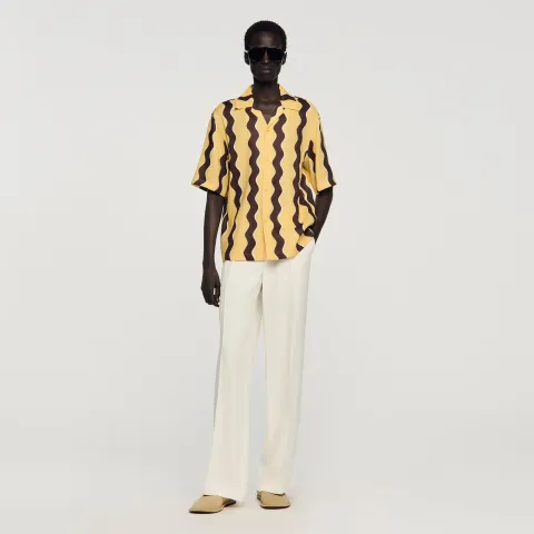 Printed linen shirt