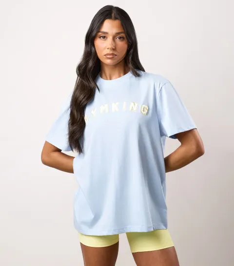 Women's Light Blue Logo Appliqued T-Shirt