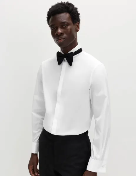 Marks & Spencer Regular Fit Cotton Blend Dress Shirt White