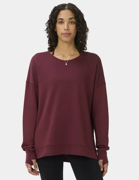Sweaty Betty Modal Blend Tie Back Relaxed Sweatshirt Dark Pink