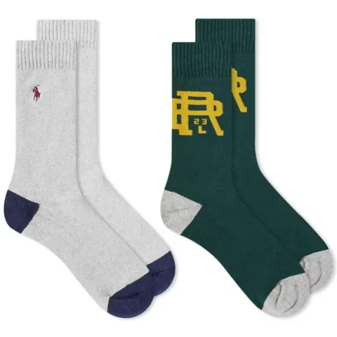 Vintage Logo Cotton Crew Sock - 2 Pack