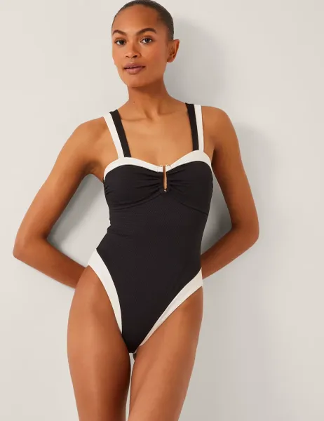 Monsoon Padded Non Wired Sweetheart Neck Bikini Top Black