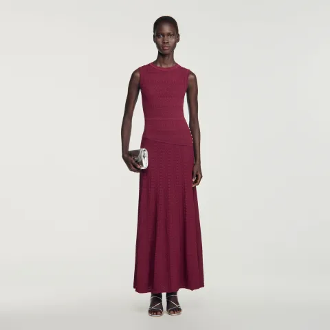 Pointelle knit maxi dress