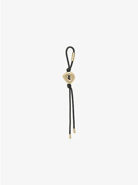 Initial Gold-Tone and Speckled Cord Bag Charm