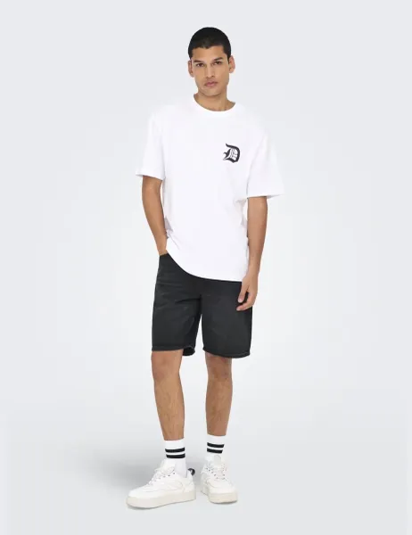 Only & Sons 5 Pocket Rigid Denim Shorts Black