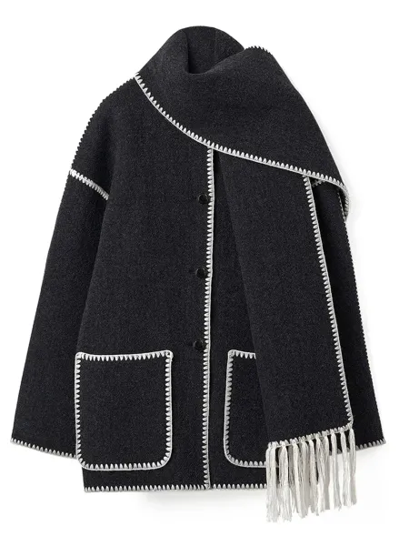 Scarf Jacket Dark Grey