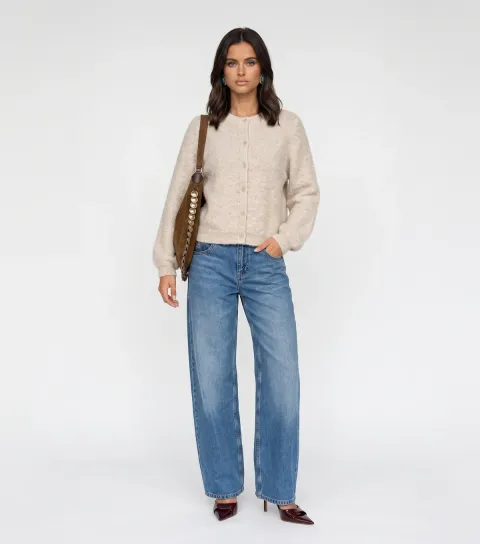 Urban Bliss Women's Cream Brushed Boucle Cardigan