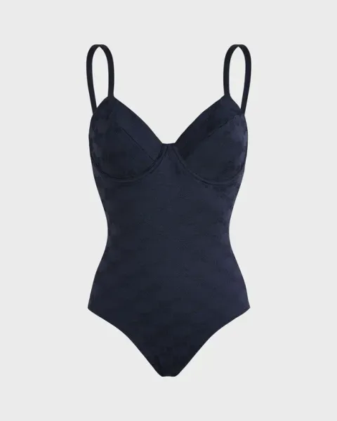 Vilebrequin Women Underwire One-piece Swimsuit Turtle Monogram Jacquard