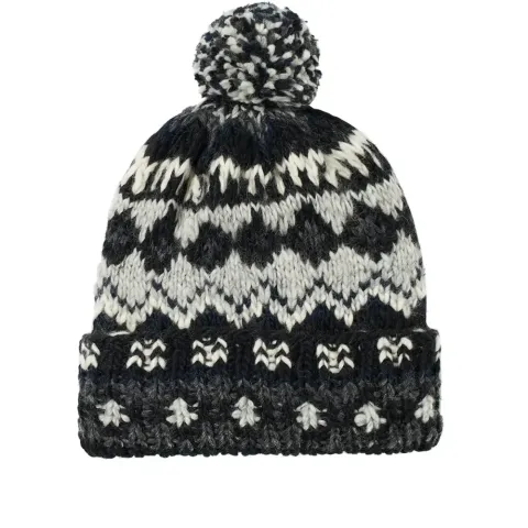 Double Cuff Fair Isle Beanie