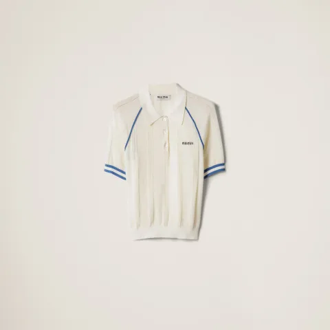 Cotton knit polo shirt