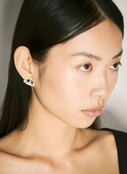 New Diamante Heart Earrings