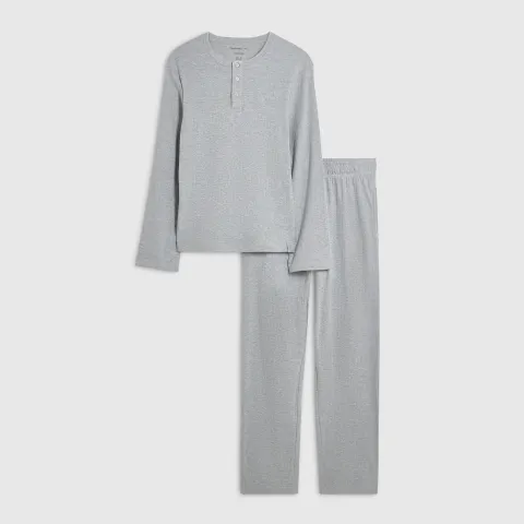 River Island Muscle Fit Rib Loungewear Set