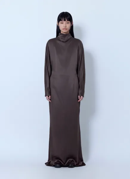 High-Neck Satin Gown