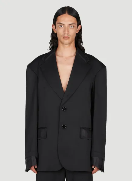 Satin Trim Oversized Blazer